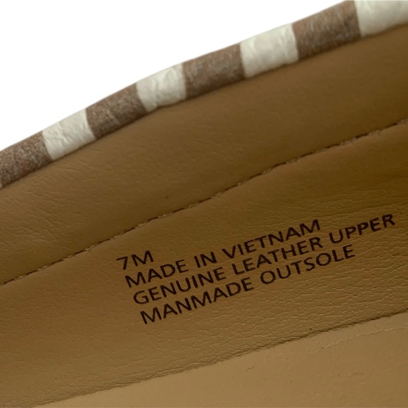 Talbots Leather Tan and Cream Striped Women's Flats - Picture 8 of 9